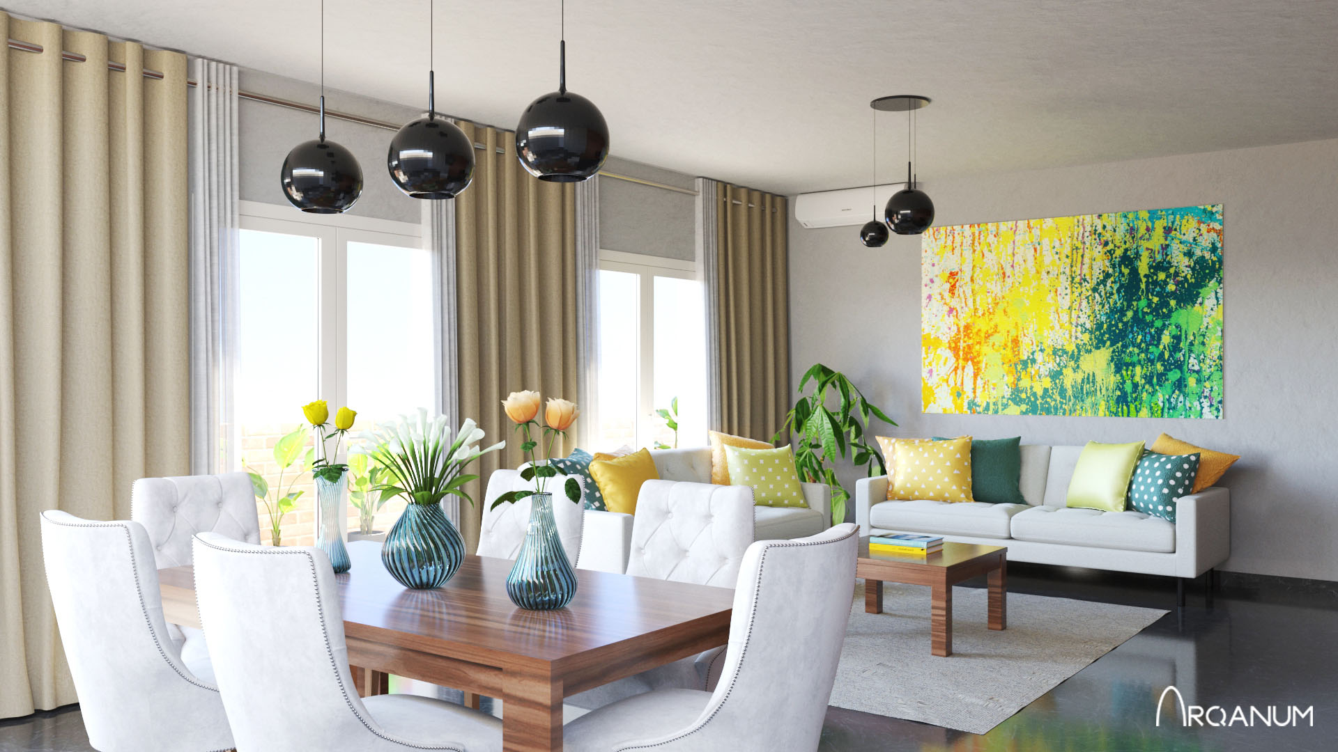 Residential building in Burgos, living room